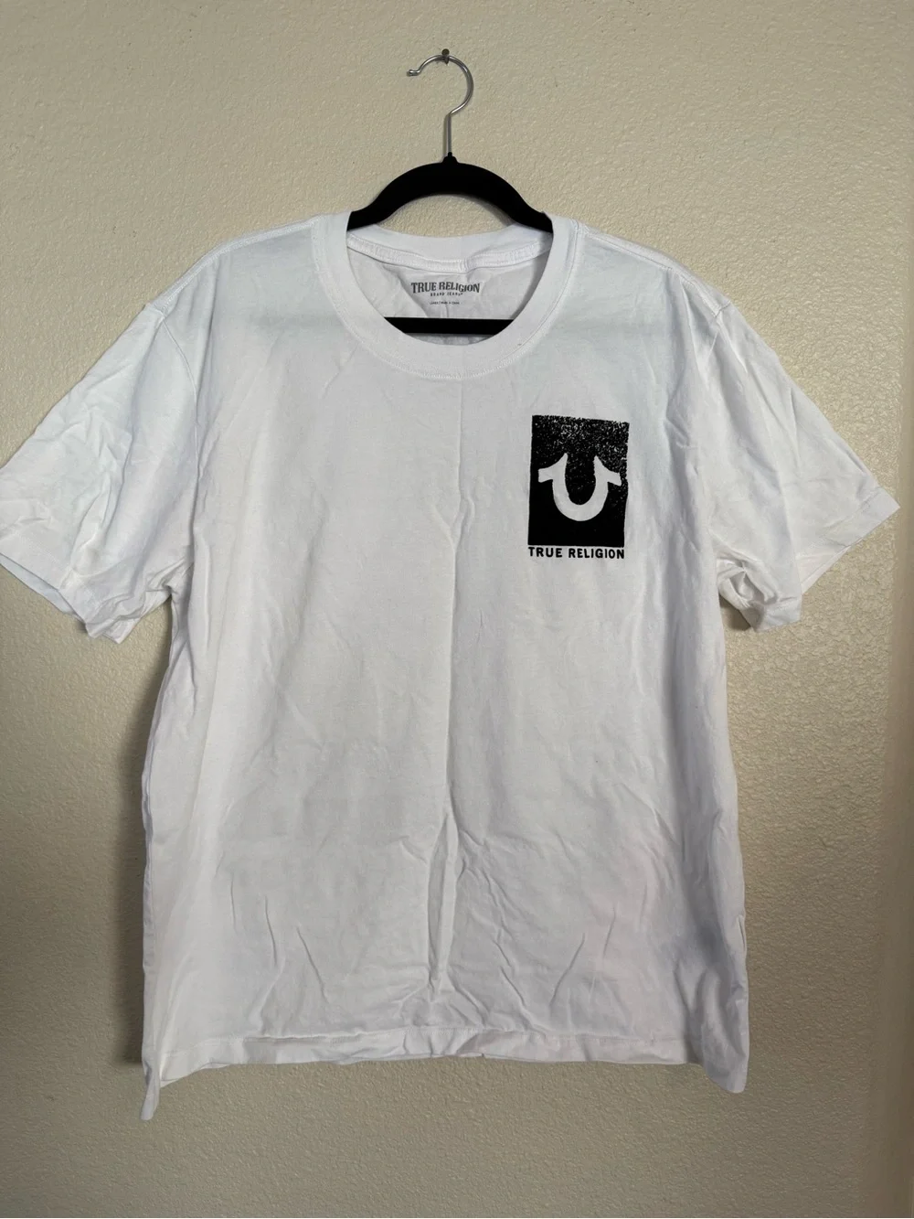True Religion White Logo Graphic Tee Mens Size L